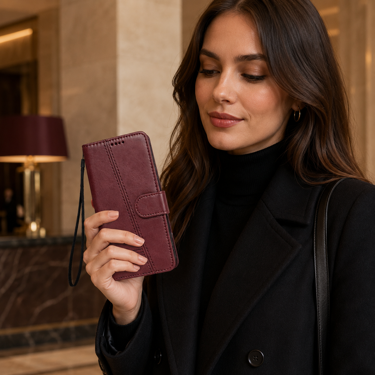 Premium iPhone Case Leather Flip Wallet Magnetic Card Holder Stand Anti Scratch Non Slip Protective Book Cover Storage Compartment Slim Folio Case