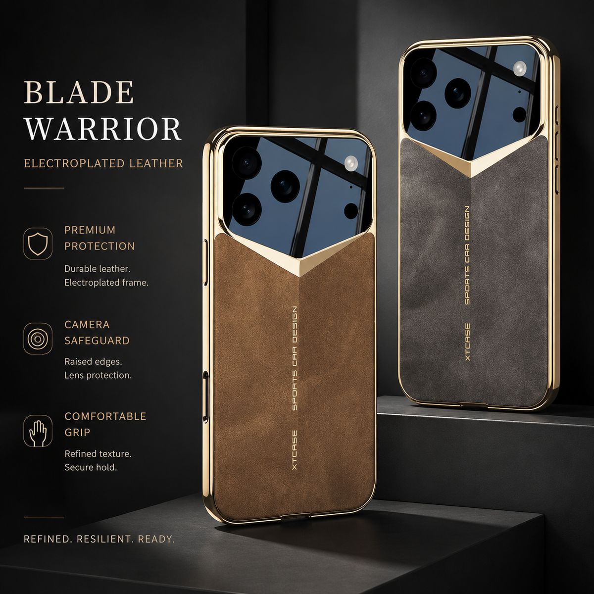 Premium iPhone Case Leather Ultra Thin Protective Cover Camera Lens Protection Shockproof Anti Fingerprint Anti Scratch Slim Full Coverage Soft Grip