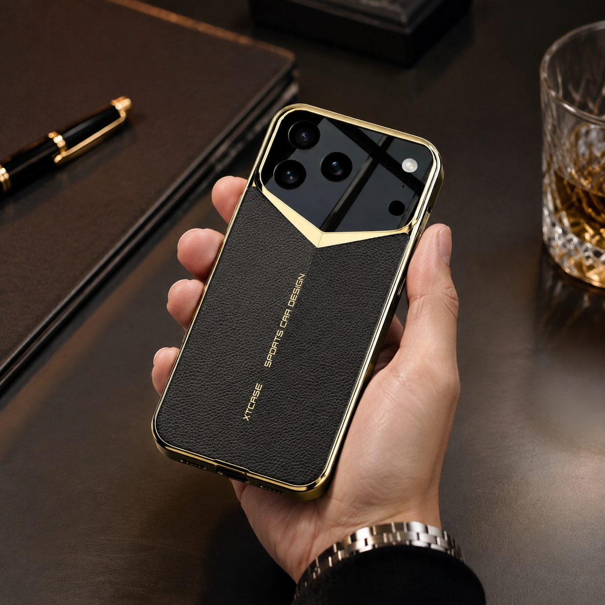 Premium iPhone Case Leather Ultra Thin Protective Cover Camera Lens Protection Shockproof Anti Fingerprint Anti Scratch Slim Full Coverage Soft Grip
