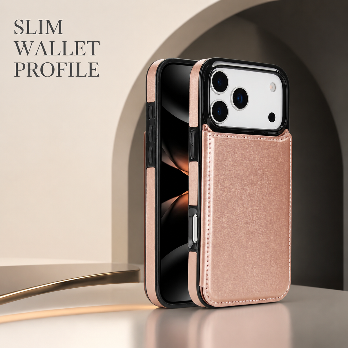 Premium iPhone Case Leather Wallet Card Holder Magnetic Closure Kickstand Shockproof Protective Cover Anti Scratch Slim Lightweight Soft Full Coverage