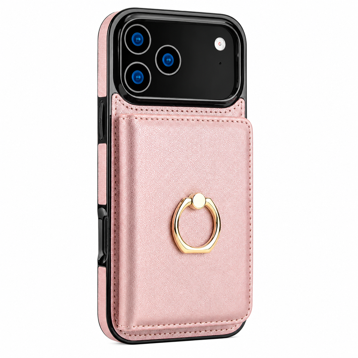 Premium iPhone Case Leather Wallet Card Holder Ring Kickstand Magnetic Closure Shockproof Protective Cover Anti Fingerprint Non Slip Full Coverage Slim