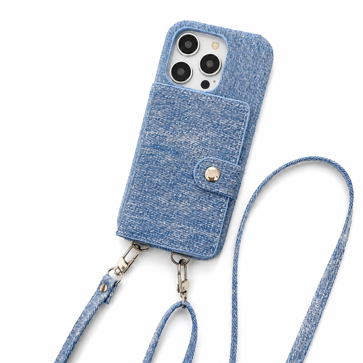 Premium iPhone Case Leather Wallet Crossbody Flip Cover PU Leather Card Pocket Shoulder Strap Shockproof Protection Full Coverage Slim Design
