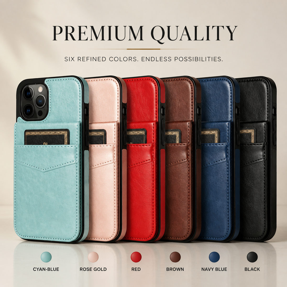 Premium iPhone Case Leather Wallet Flip Cover Card Holder Kickstand Shockproof Protective Case Anti Fingerprint Anti Scratch Non Slip Slim Full Access Retro