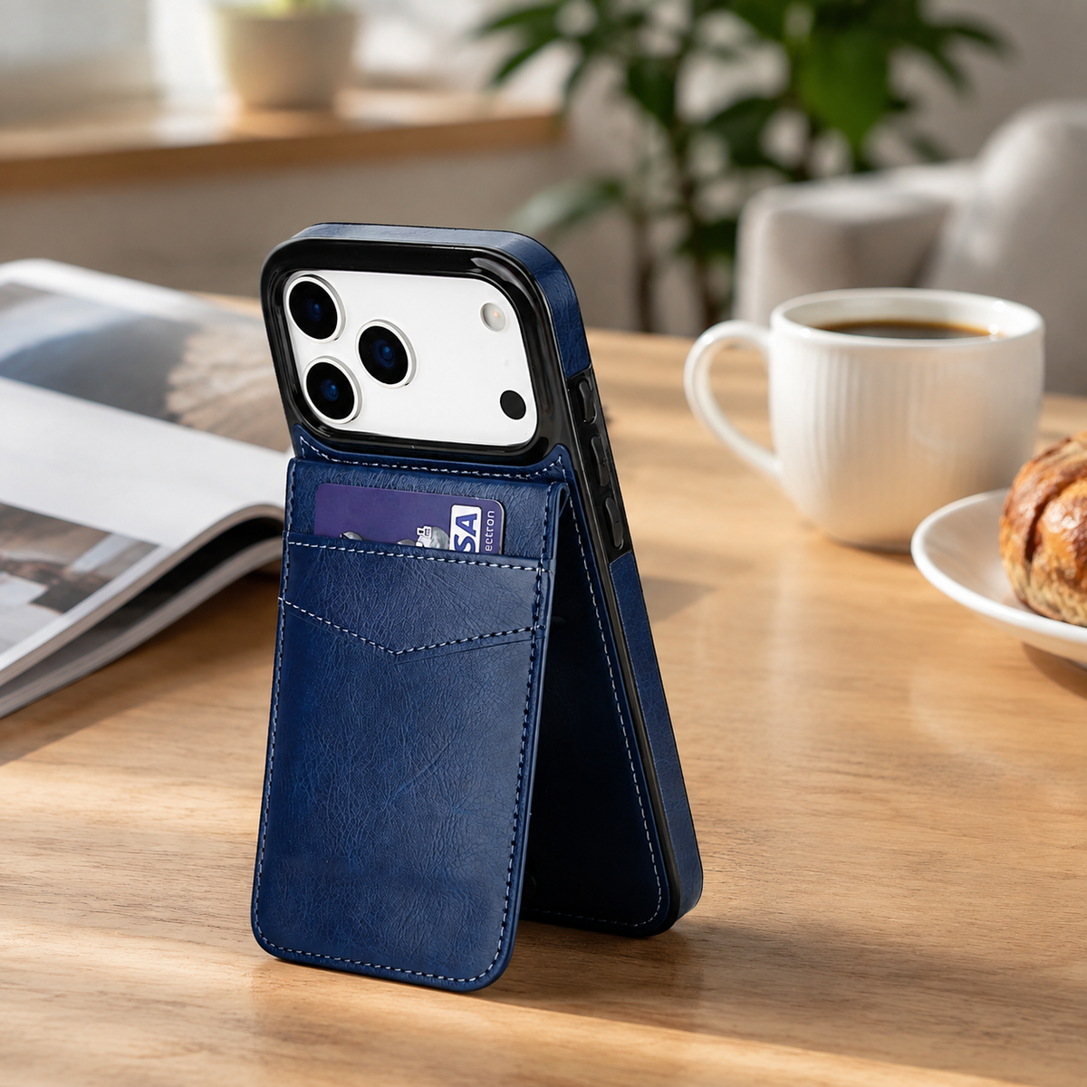 Premium iPhone Case Leather Wallet Flip Cover Card Holder Kickstand Shockproof Protective Case Anti Fingerprint Anti Scratch Non Slip Slim Full Access Retro