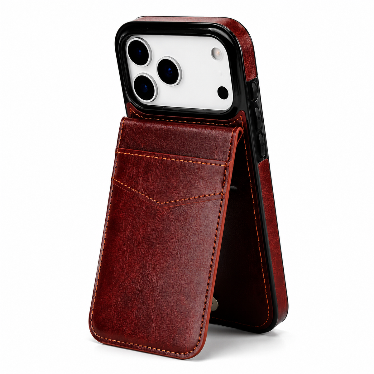 Premium iPhone Case Leather Wallet Flip Cover Card Holder Kickstand Shockproof Protective Case Anti Fingerprint Anti Scratch Non Slip Slim Full Access Retro
