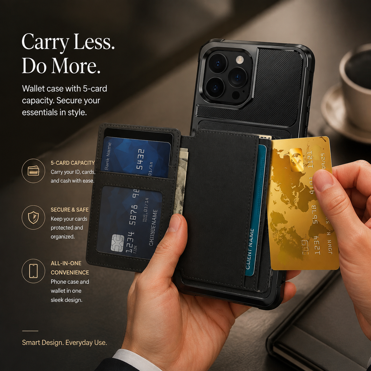 Premium iPhone Case Leather Wallet Flip Cover Card Holder Magnetic Closure Kickstand Shockproof Anti Drop Protective Case Anti Fingerprint Anti Scratch Slim