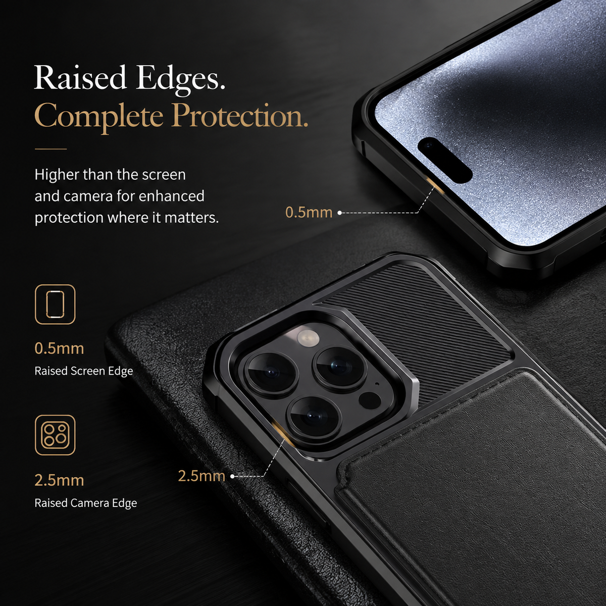 Premium iPhone Case Leather Wallet Flip Cover Card Holder Magnetic Closure Kickstand Shockproof Anti Drop Protective Case Anti Fingerprint Anti Scratch Slim
