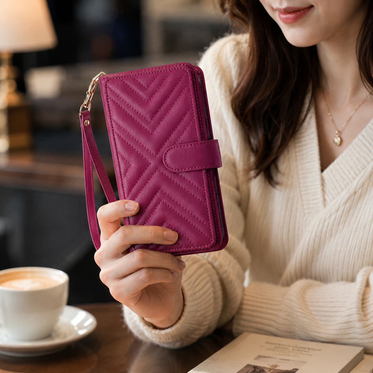 Premium iPhone Case Leather Wallet Flip Cover Card Holder Magnetic Closure Shockproof Protective Case Kickstand Anti Scratch Slim Full Body Protection