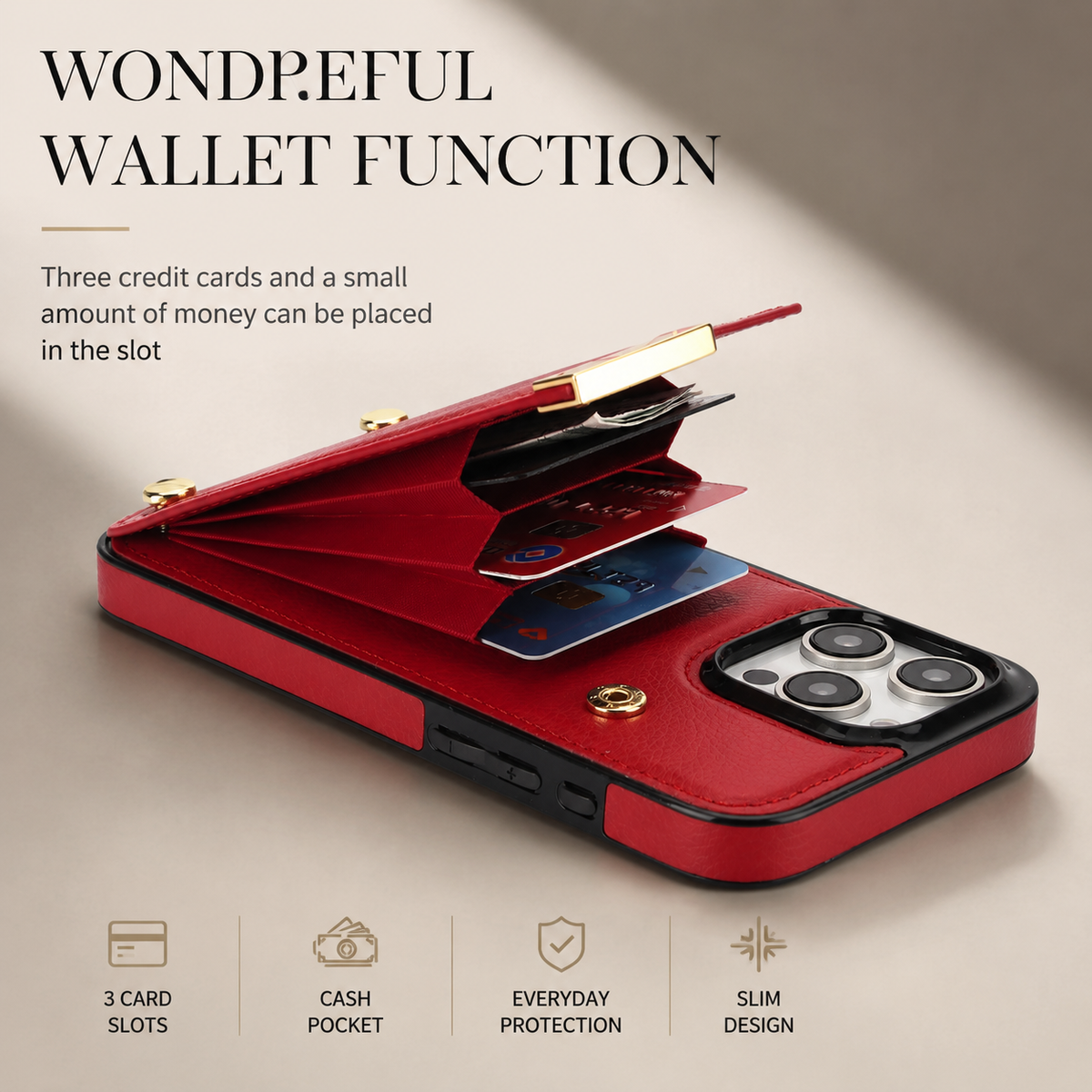 Premium iPhone Case Leather Wallet Flip Cover Card Holder Secure Pocket Magnetic Closure Shockproof Full Protection Slim Elegant Stand Design