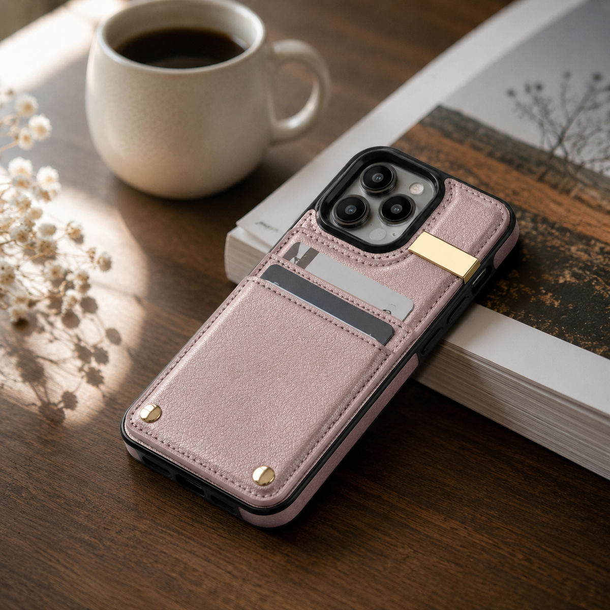 Premium iPhone Case Leather Wallet Flip Cover Card Holder Secure Pocket Magnetic Closure Shockproof Full Protection Slim Elegant Stand Design