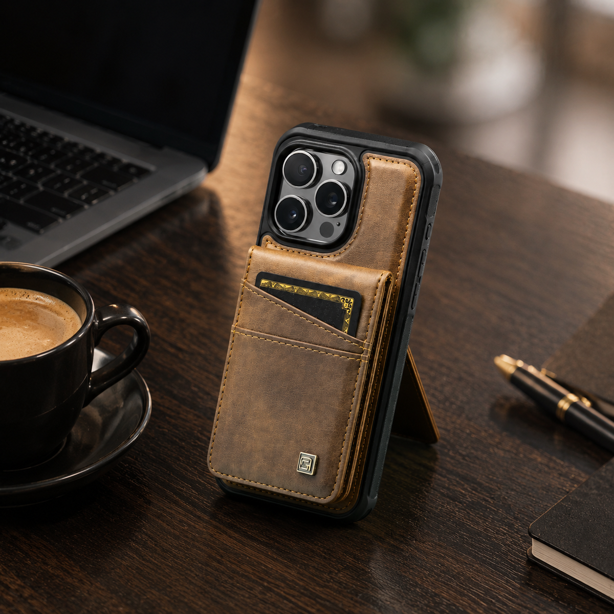 Premium iPhone Case Leather Wallet Flip Cover Card Holder Secure Pocket Magnetic Closure Shockproof Full Protection Slim Elegant Stand Design