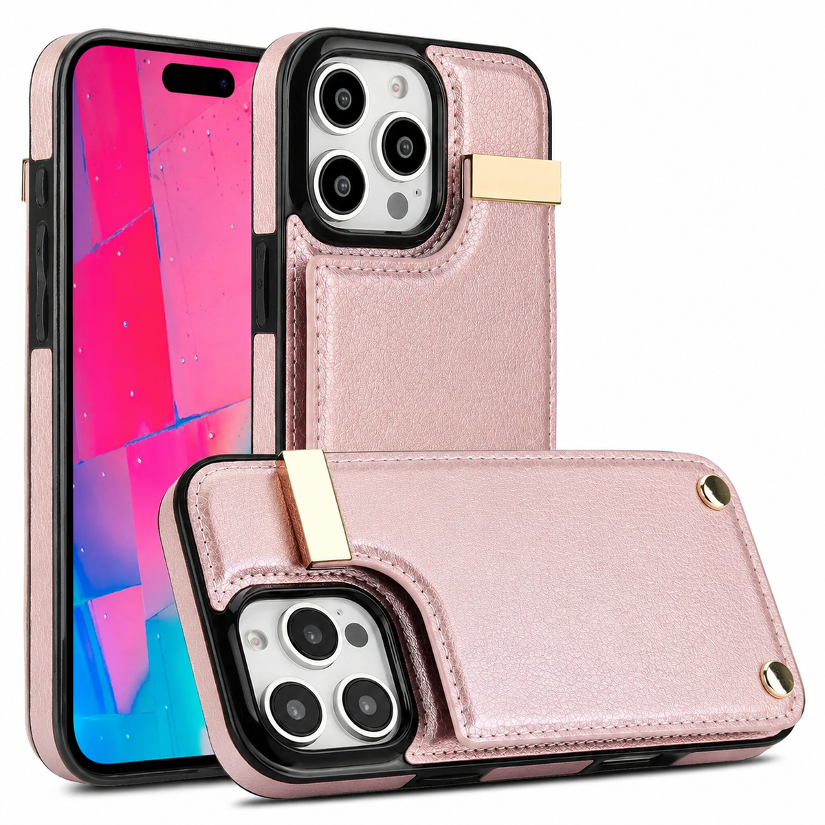 Premium iPhone Case Leather Wallet Flip Cover Card Holder Secure Pocket Magnetic Closure Shockproof Full Protection Slim Elegant Stand Design