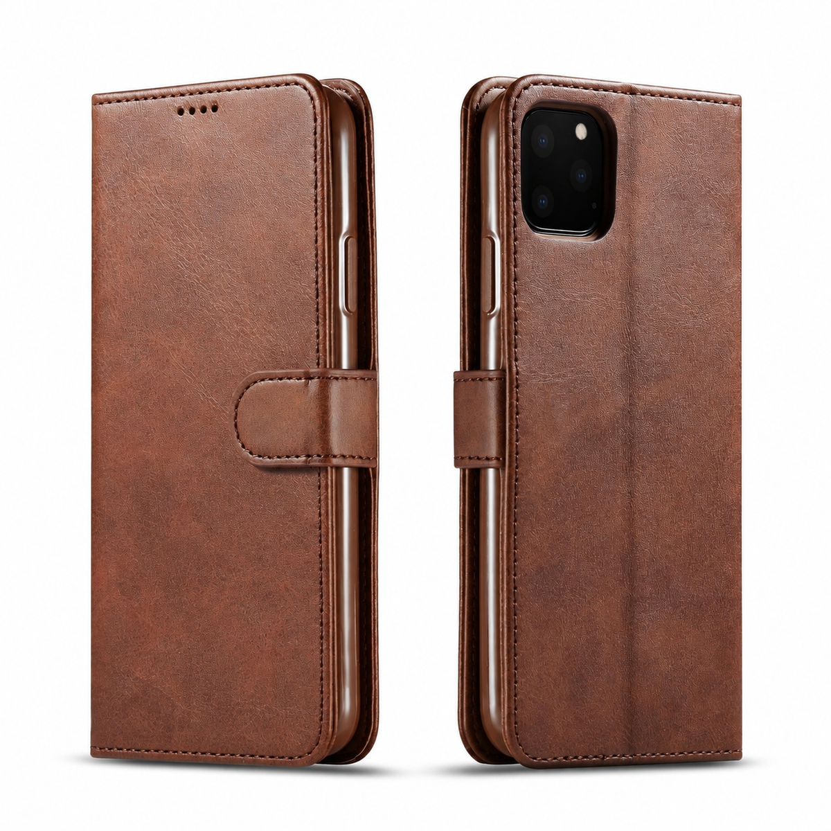 Premium iPhone Case Leather Wallet Flip Cover Card Slot Magnetic Closure Shockproof Full Body Protection Slim Elegant Kickstand Protective Design