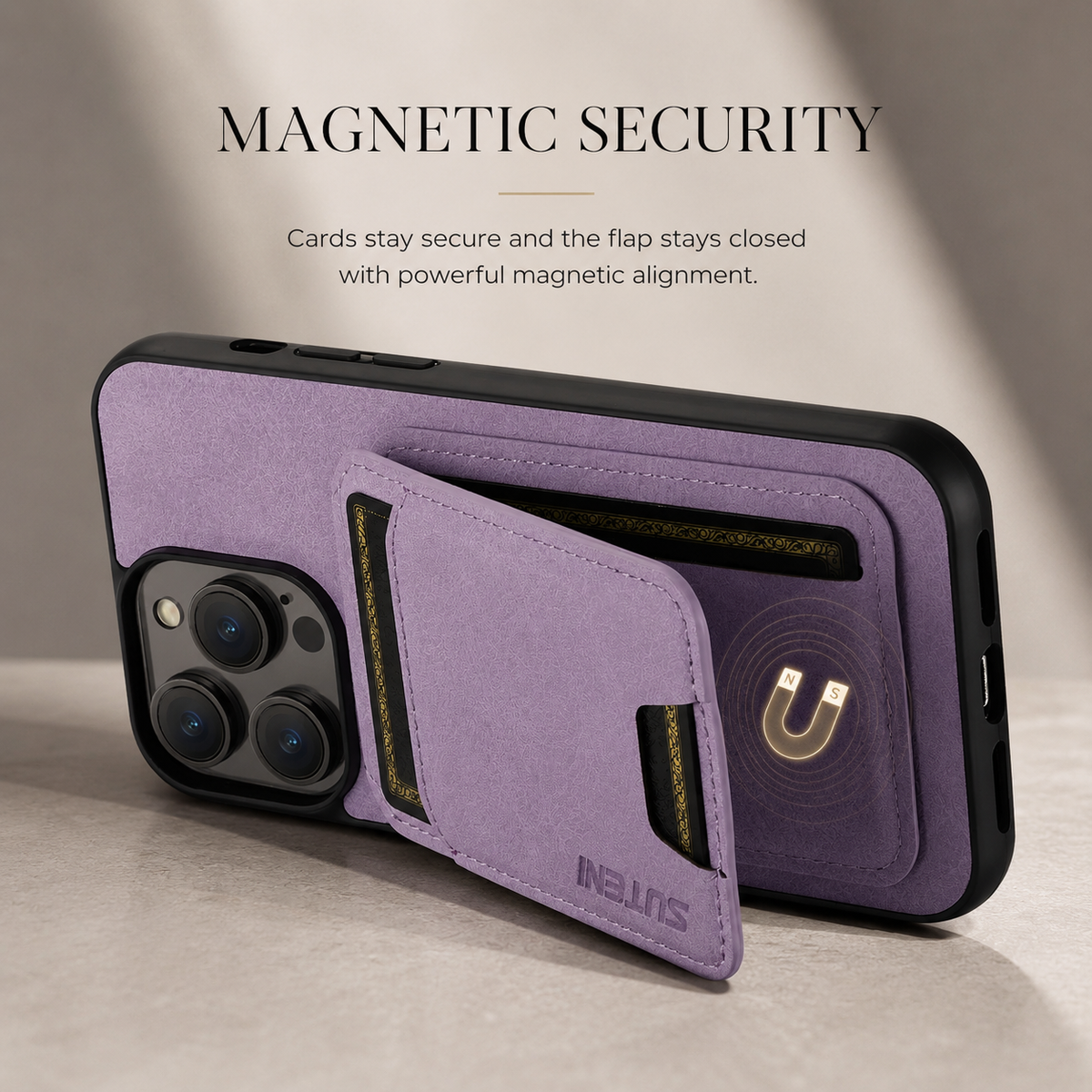 Premium iPhone Case Leather Wallet Magnetic Card Holder Protective Cover Full Coverage Anti Scratch Non Slip Slim Pocket Secure Closure Soft Lining