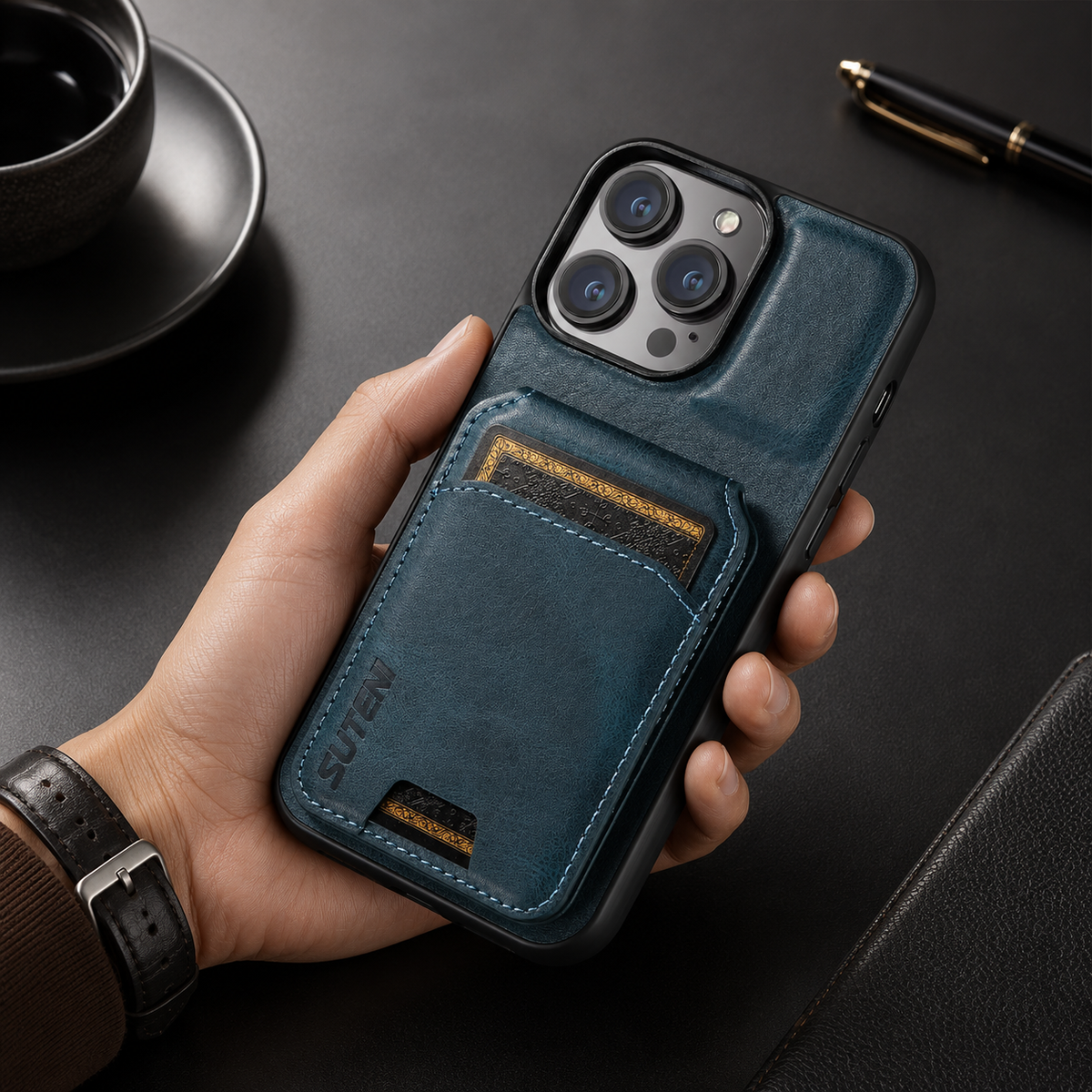 Premium iPhone Case Leather Wallet Magnetic Card Holder Protective Cover Full Coverage Anti Scratch Non Slip Slim Pocket Secure Closure Soft Lining