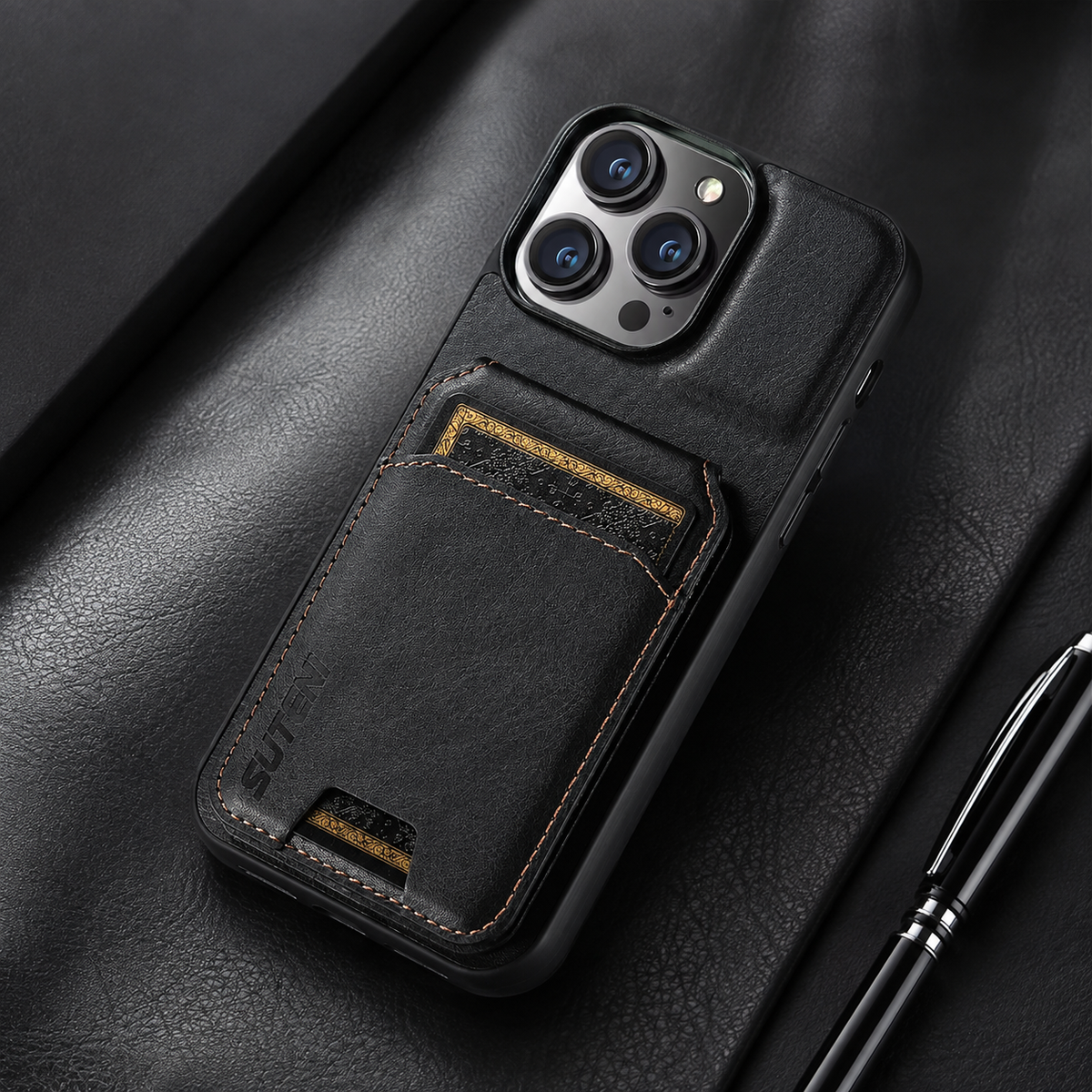 Premium iPhone Case Leather Wallet Magnetic Card Holder Protective Cover Full Coverage Anti Scratch Non Slip Slim Pocket Secure Closure Soft Lining