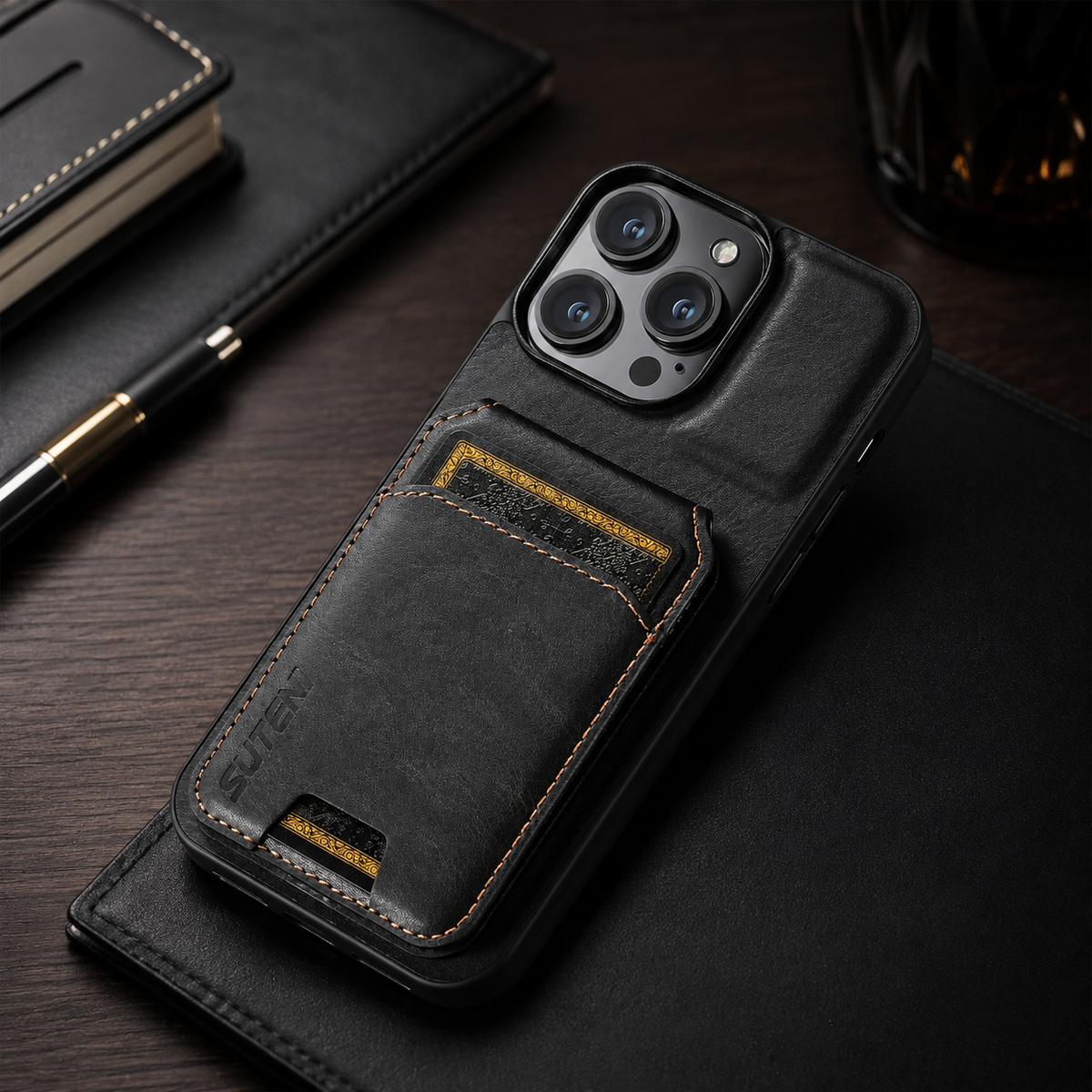 Premium iPhone Case Leather Wallet Magnetic Card Holder Protective Cover Full Coverage Anti Scratch Non Slip Slim Pocket Secure Closure Soft Lining