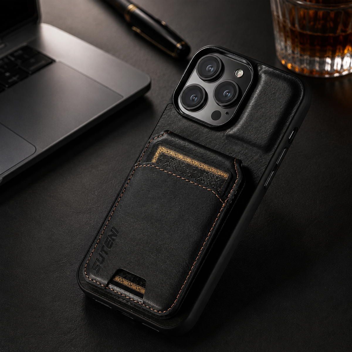 Premium iPhone Case Leather Wallet Magnetic Card Holder Protective Cover Full Coverage Anti Scratch Non Slip Slim Pocket Secure Closure Soft Lining
