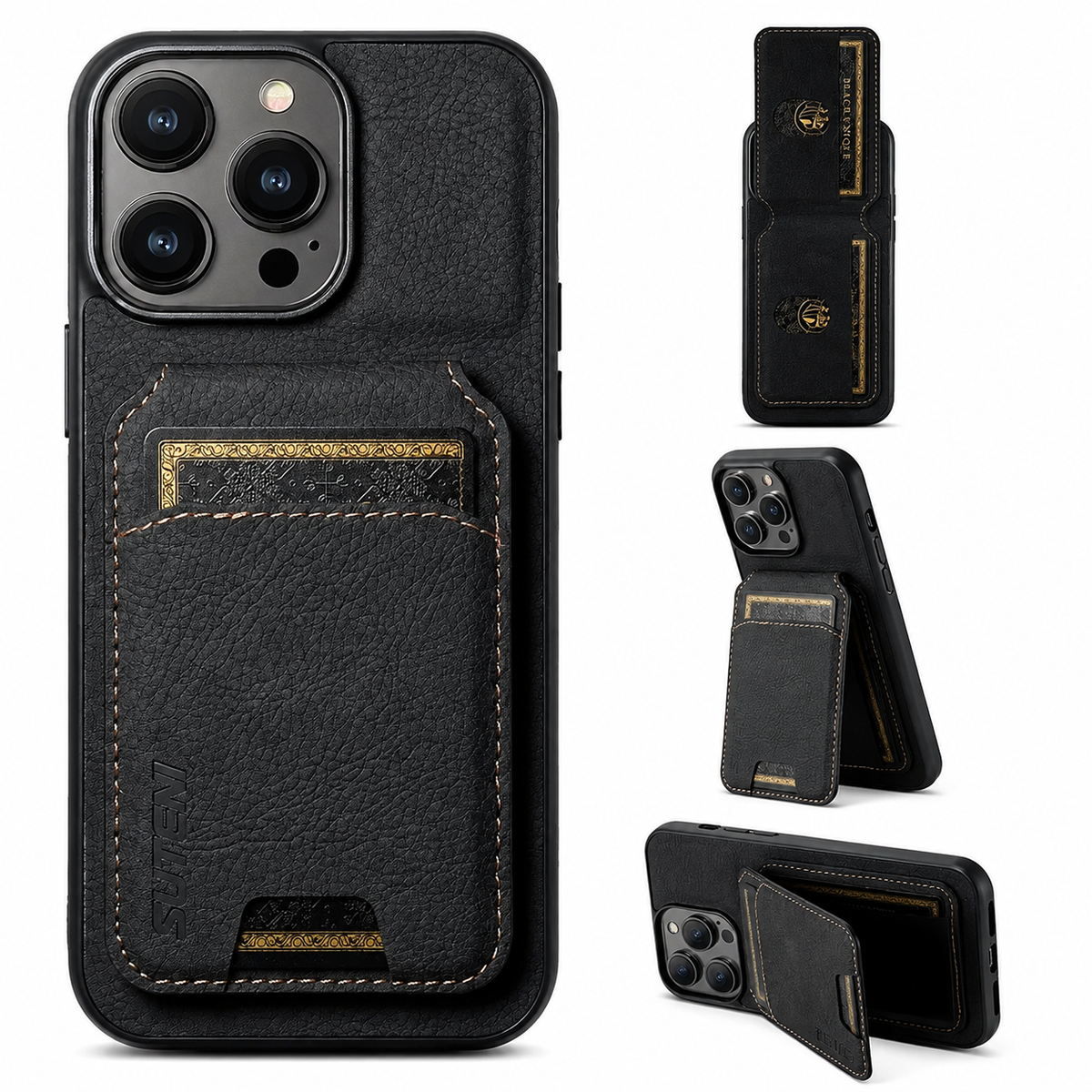 Premium iPhone Case Leather Wallet Magnetic Card Holder Protective Cover Full Coverage Anti Scratch Non Slip Slim Pocket Secure Closure Soft Lining