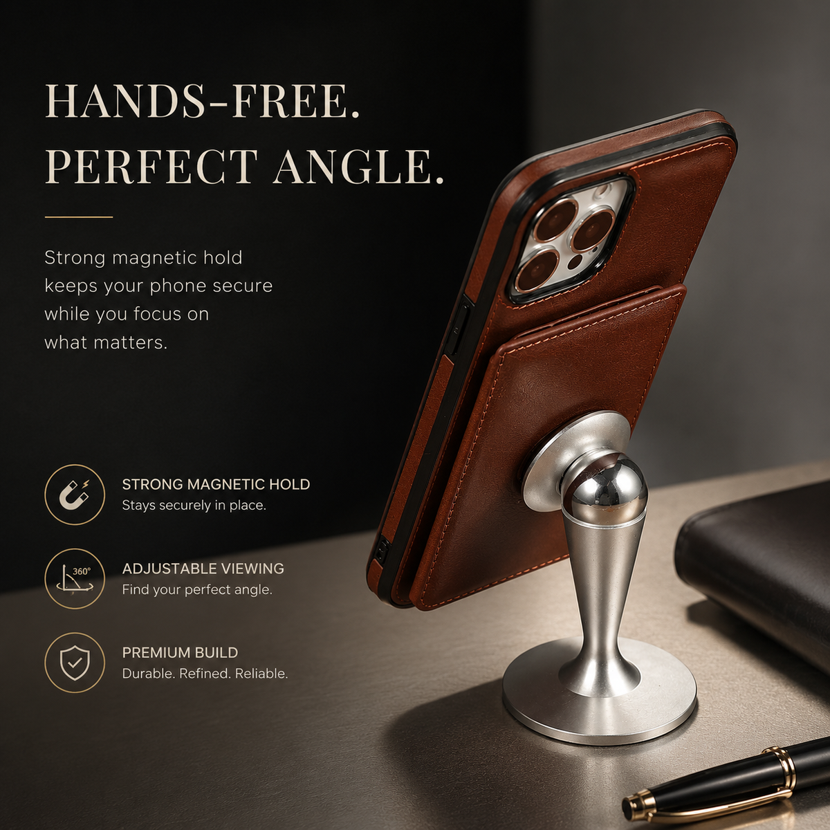 Premium iPhone Case Leather Wallet RFID Blocking Card Holder Magnetic Closure Shockproof Protective Cover Full Coverage Anti Scratch Slim Secure Storage