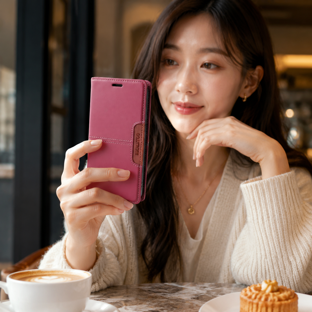 Premium iPhone Case Leather Wallet RFID Card Holder Magnetic Shockproof Protective Cover Kickstand Anti Fingerprint Anti Scratch Non Slip Full Coverage