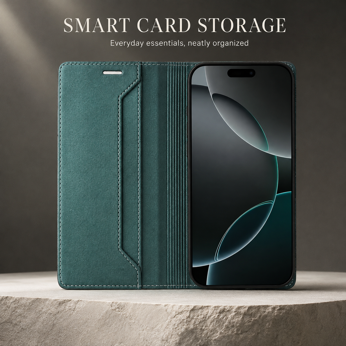 Premium iPhone Case Leather Wallet RFID Card Holder Magnetic Shockproof Protective Cover Kickstand Anti Fingerprint Anti Scratch Non Slip Full Coverage