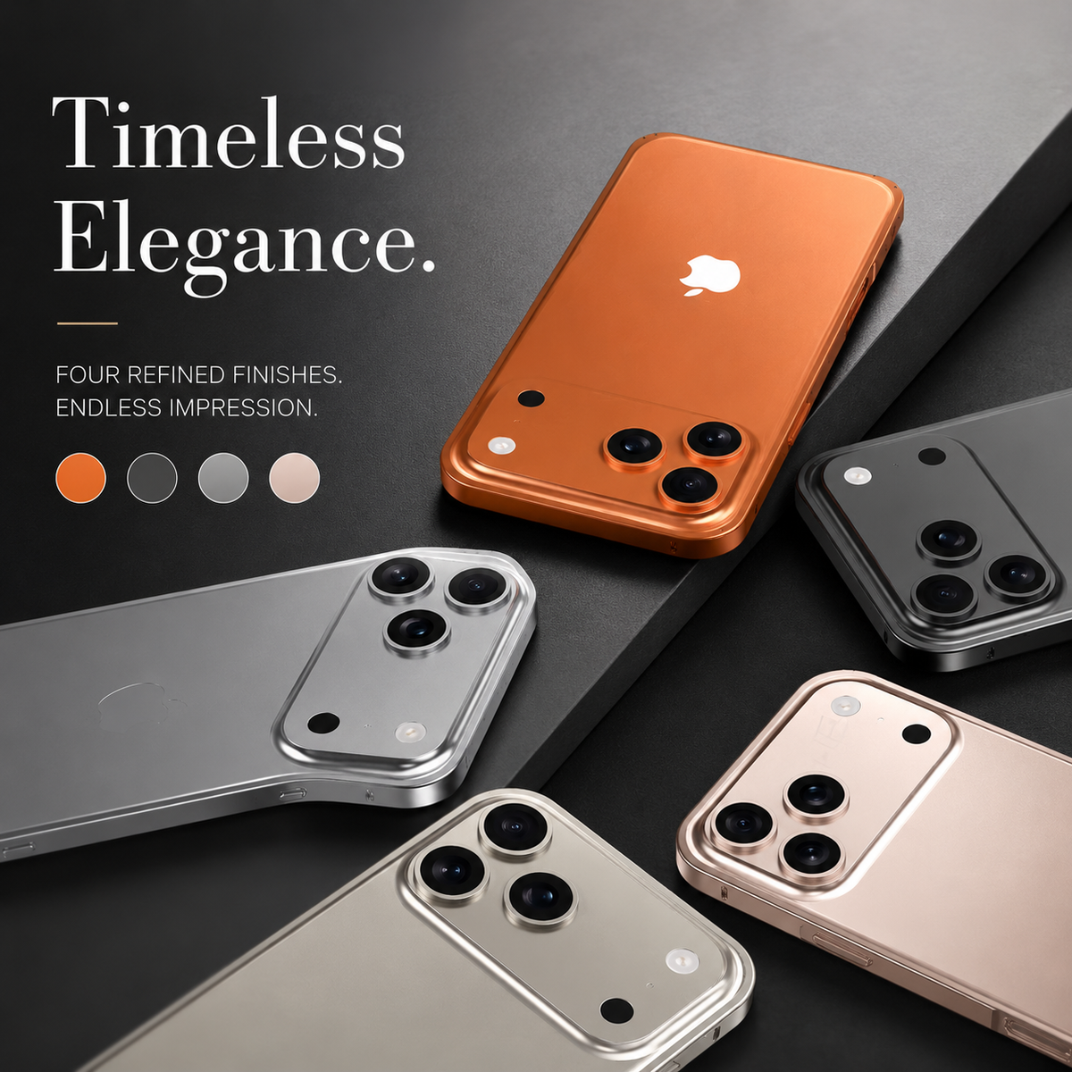 Premium iPhone Case Lightweight Aluminum Alloy Metal Frame Thin Bumper Titanium Style Protective Back Slim Reinforced Edge Corner Cover Case