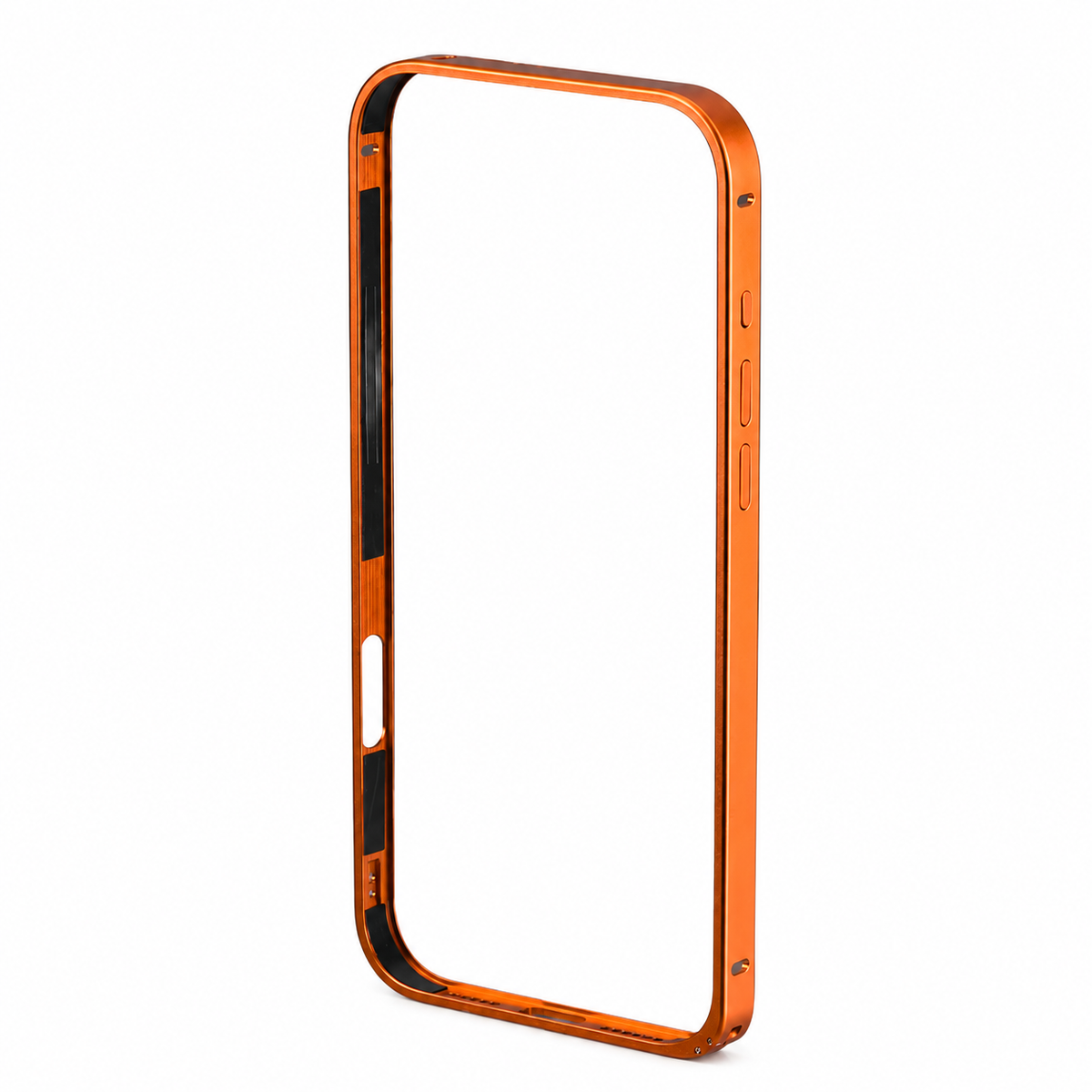 Premium iPhone Case Lightweight Aluminum Alloy Metal Frame Thin Bumper Titanium Style Protective Back Slim Reinforced Edge Corner Cover Case