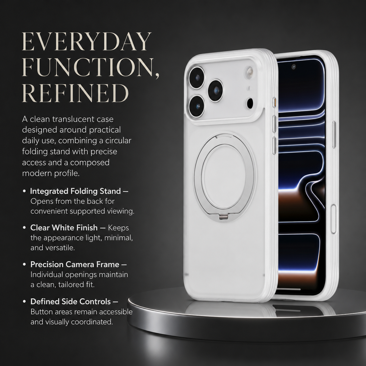 Premium iPhone Case MagSafe 360 Rotating Magnetic Kickstand Skin Feel AI Camera Button Shockproof PC TPU Slim Protective Bumper Cover Case Design