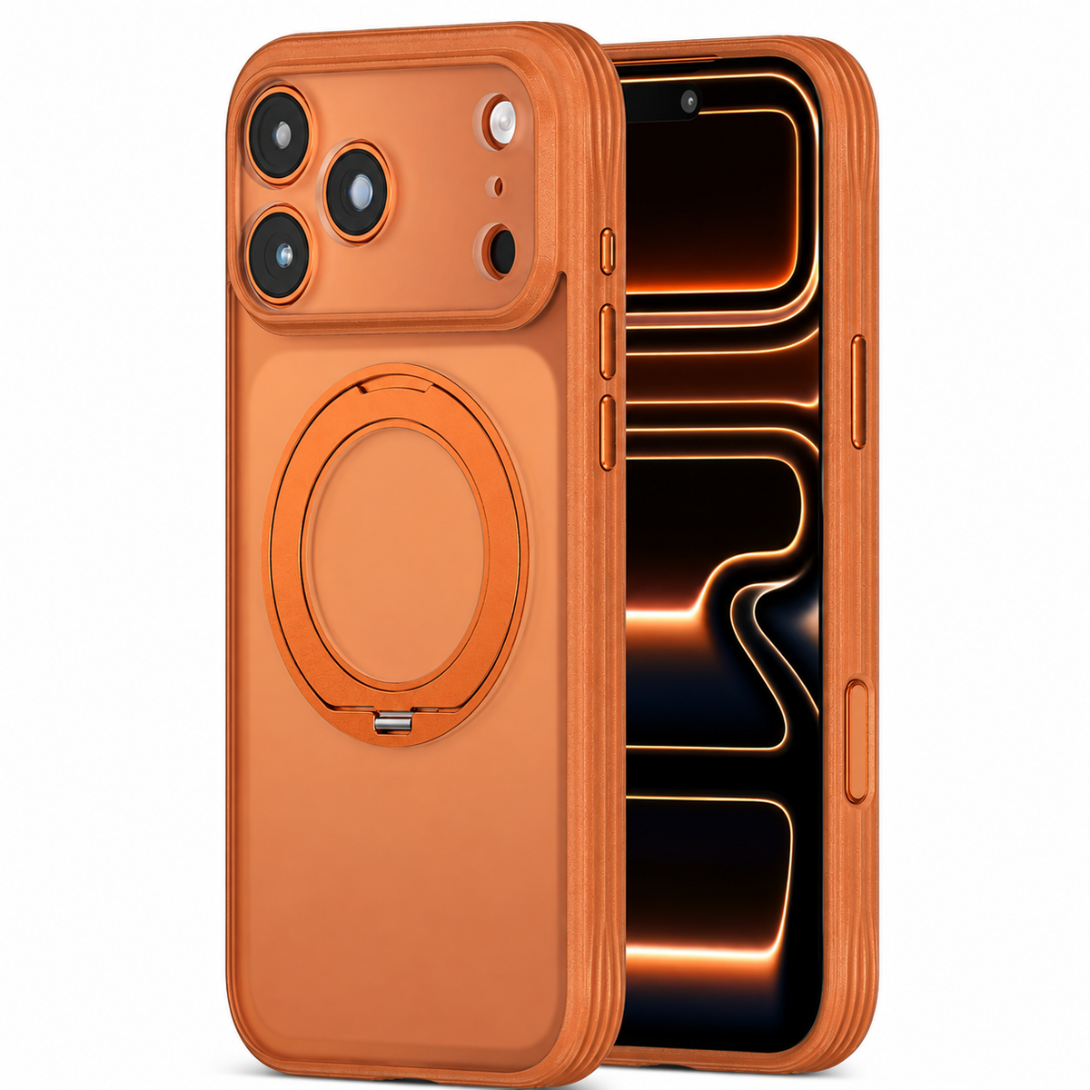 Premium iPhone Case MagSafe 360 Rotating Magnetic Kickstand Skin Feel AI Camera Button Shockproof PC TPU Slim Protective Bumper Cover Case Design