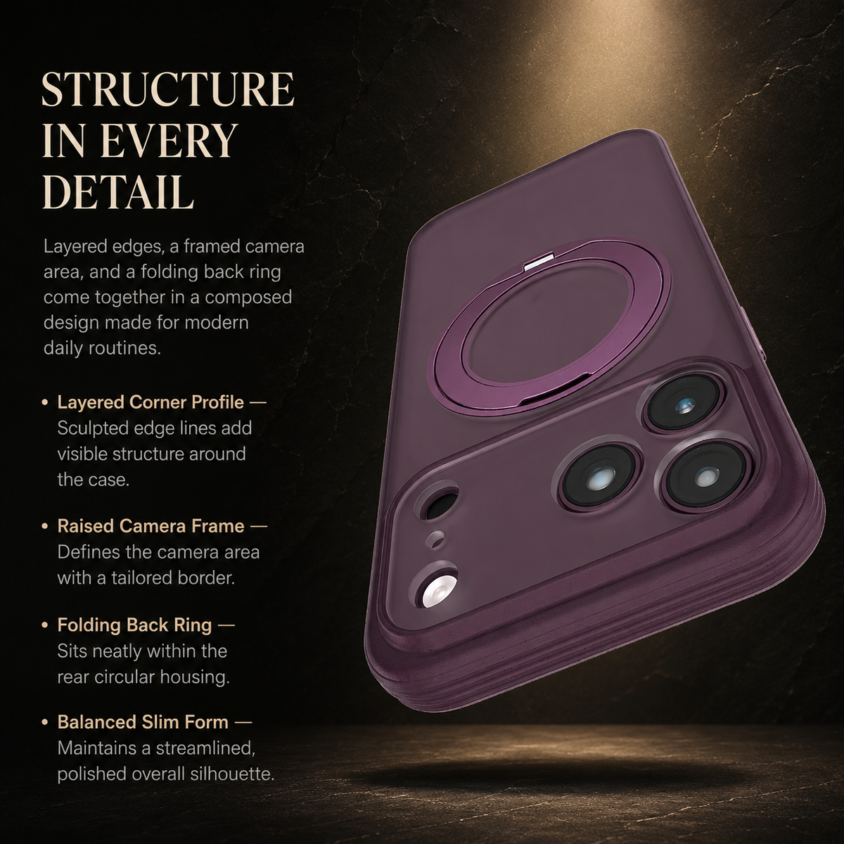 Premium iPhone Case MagSafe 360 Rotating Magnetic Kickstand Skin Feel AI Camera Button Shockproof PC TPU Slim Protective Bumper Cover Case Design