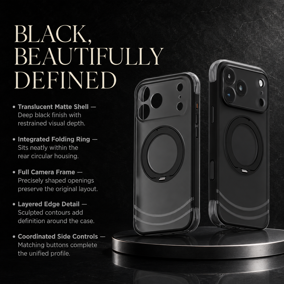 Premium iPhone Case MagSafe 360 Rotating Magnetic Kickstand Skin Feel AI Key Shockproof PC TPU Slim Fit Protective Bumper Phone Cover Case Design