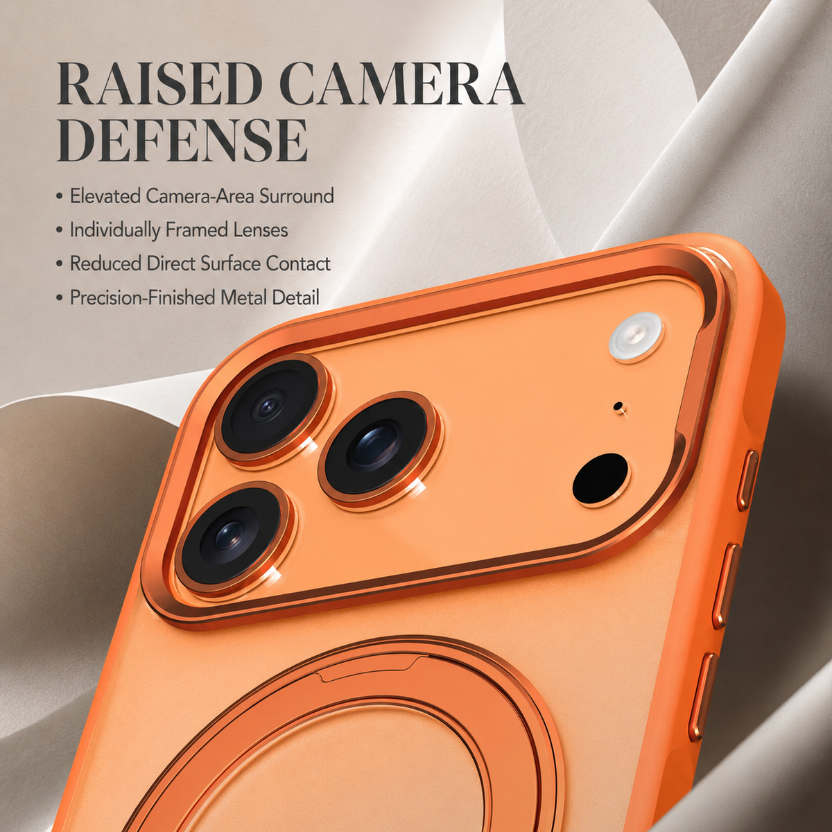Premium iPhone Case MagSafe 360 Rotating Magnetic Kickstand Skin Feel Metal Lens Shockproof PC TPU Slim Non Slip Protective Bumper Cover Case Design