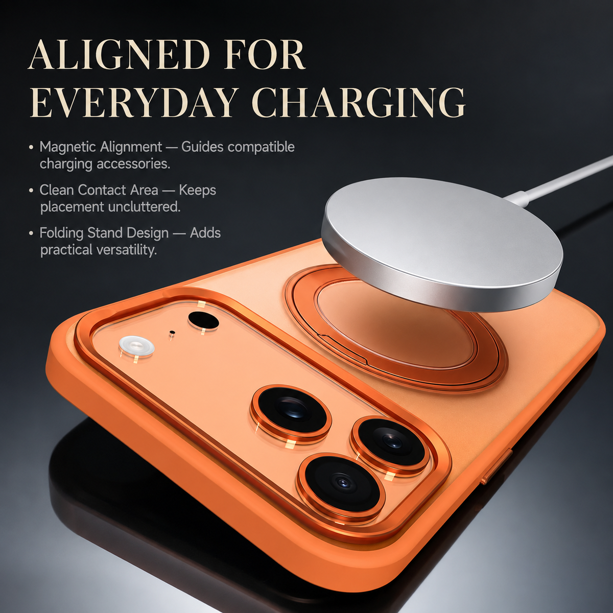 Premium iPhone Case MagSafe 360 Rotating Ring Kickstand Metal Lens Skin Feel Magnetic Shockproof PC TPU Slim Fit Protective Bumper Phone Cover Case