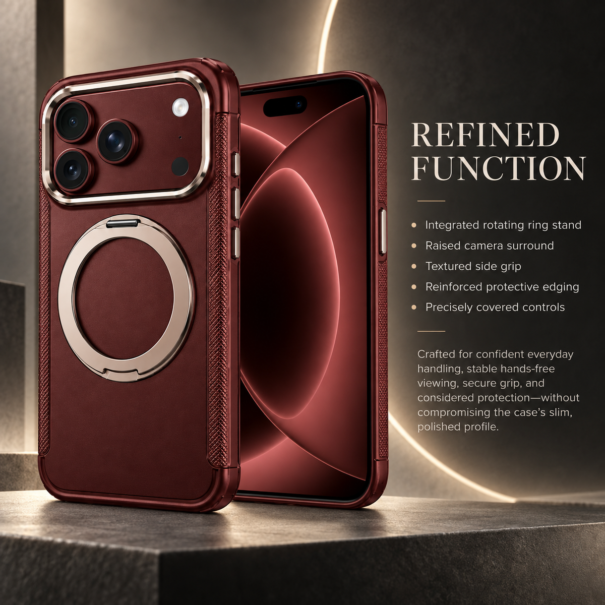 Premium iPhone Case MagSafe 360 Rotating Ring Silicone Magnetic Anti Scratch Non Slip Foldable All Inclusive Protective Bumper Cover Case Design