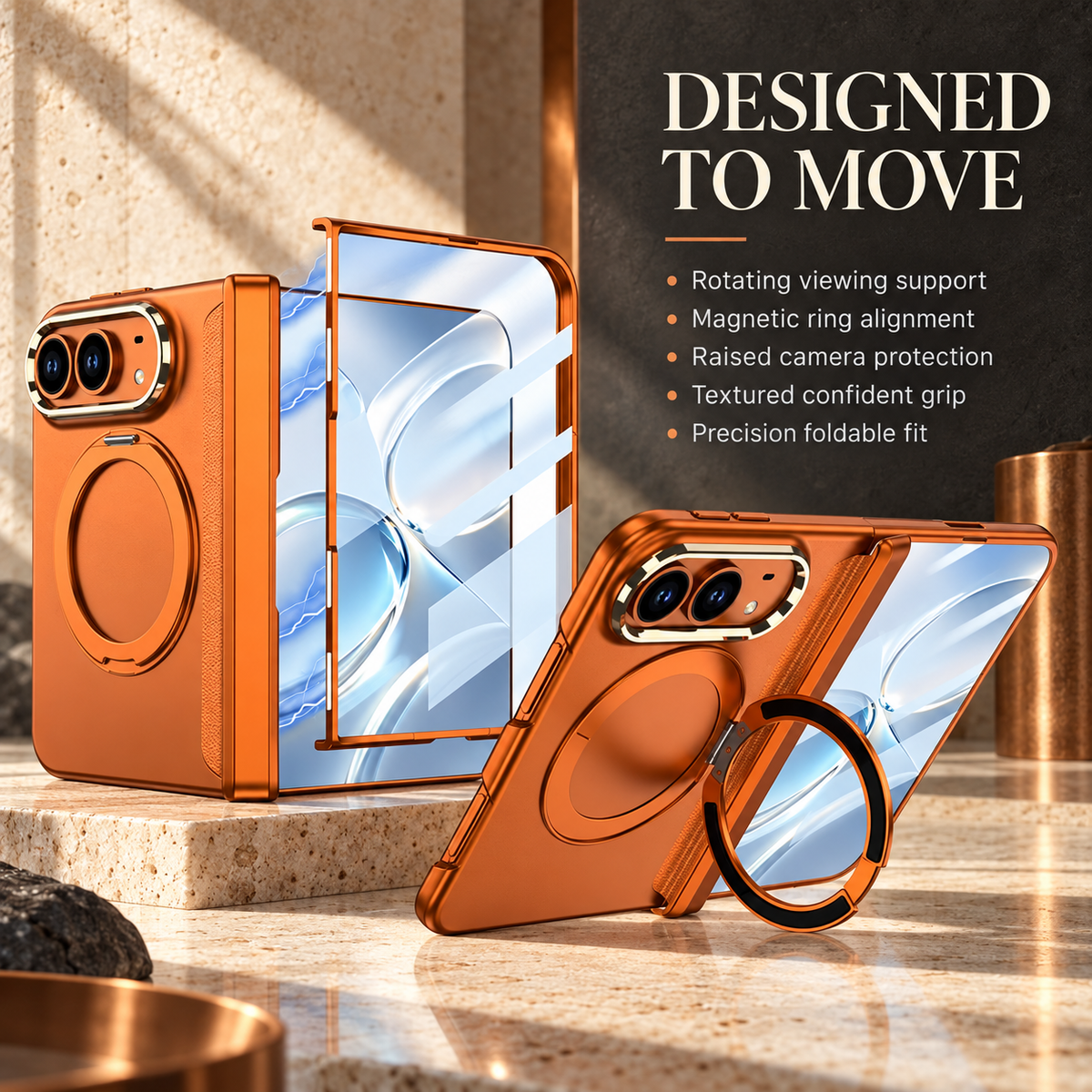 Premium iPhone Case MagSafe 360 Rotating Ring Silicone Magnetic Anti Scratch Non Slip Foldable All Inclusive Protective Bumper Cover Case Design