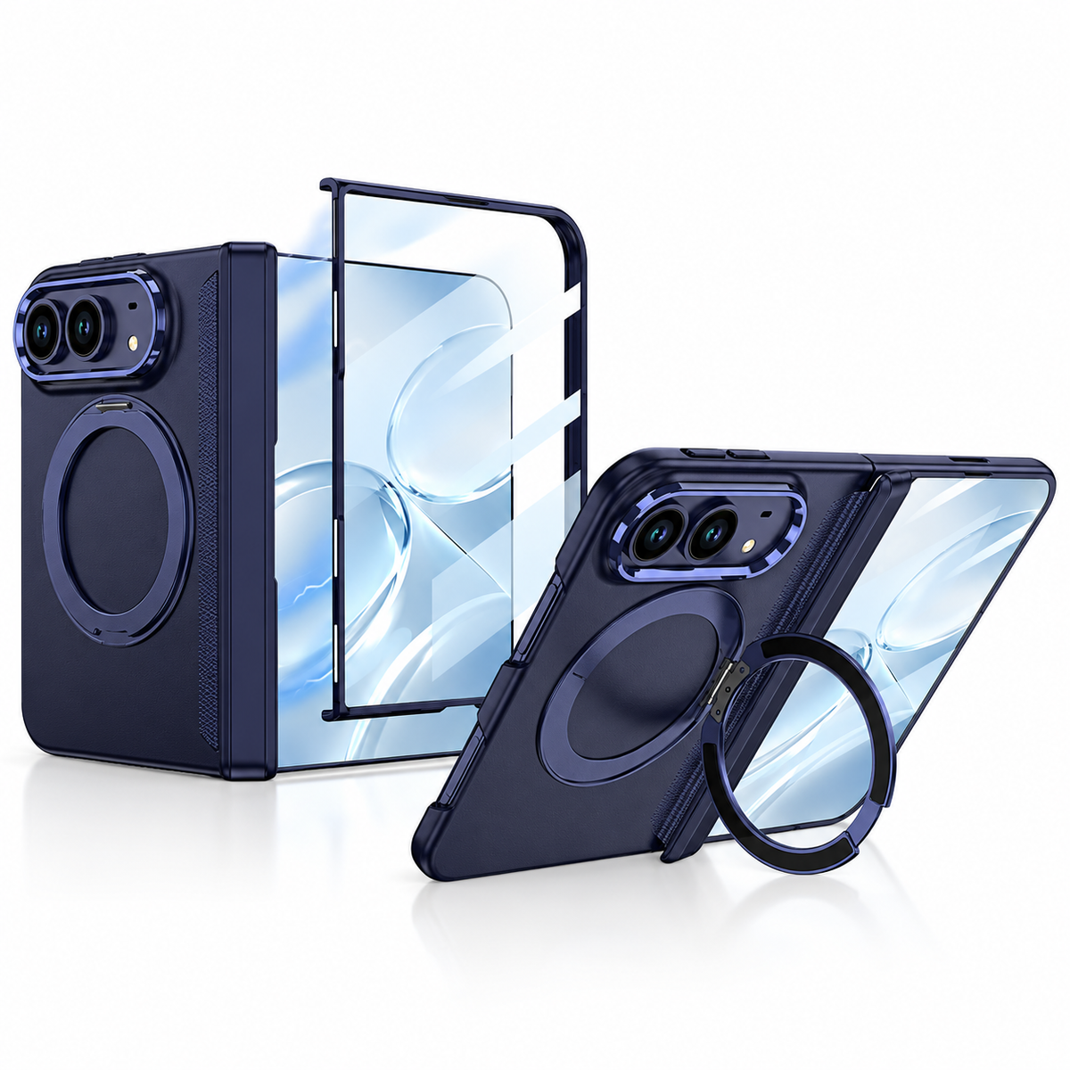 Premium iPhone Case MagSafe 360 Rotating Ring Silicone Magnetic Anti Scratch Non Slip Foldable All Inclusive Protective Bumper Cover Case Design