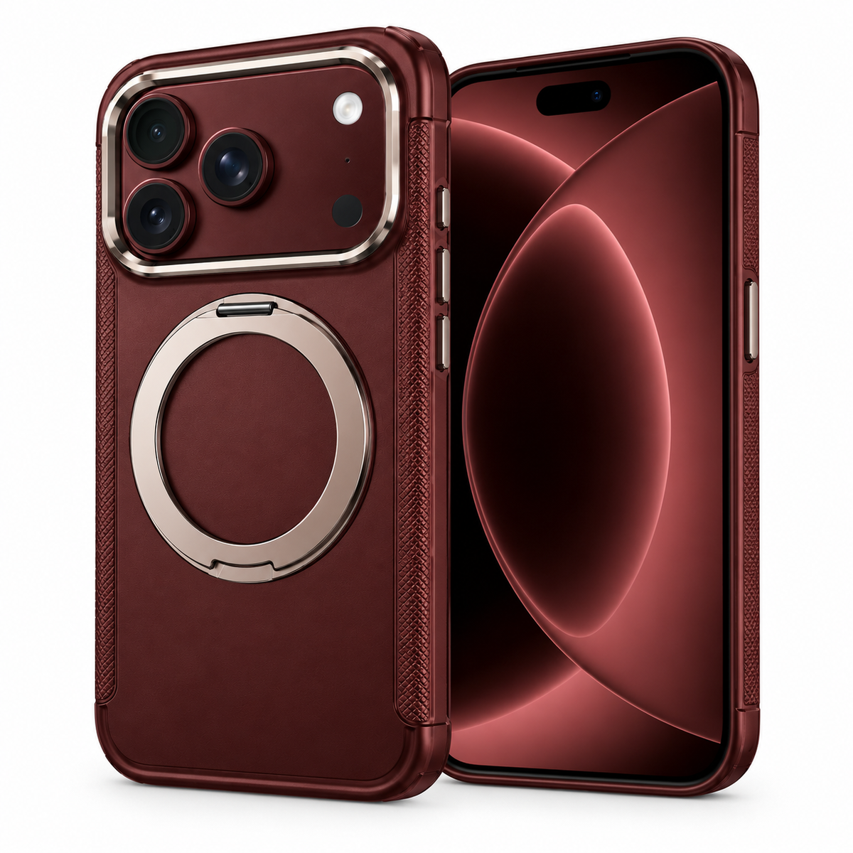 Premium iPhone Case MagSafe 360 Rotating Ring Silicone Magnetic Anti Scratch Non Slip Foldable All Inclusive Protective Bumper Cover Case Design