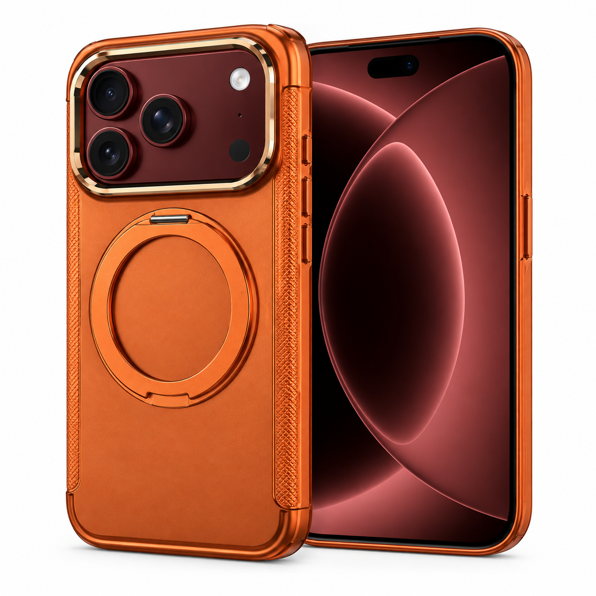 Premium iPhone Case MagSafe 360 Rotating Ring Silicone Magnetic Anti Scratch Non Slip Foldable All Inclusive Protective Bumper Cover Case Design