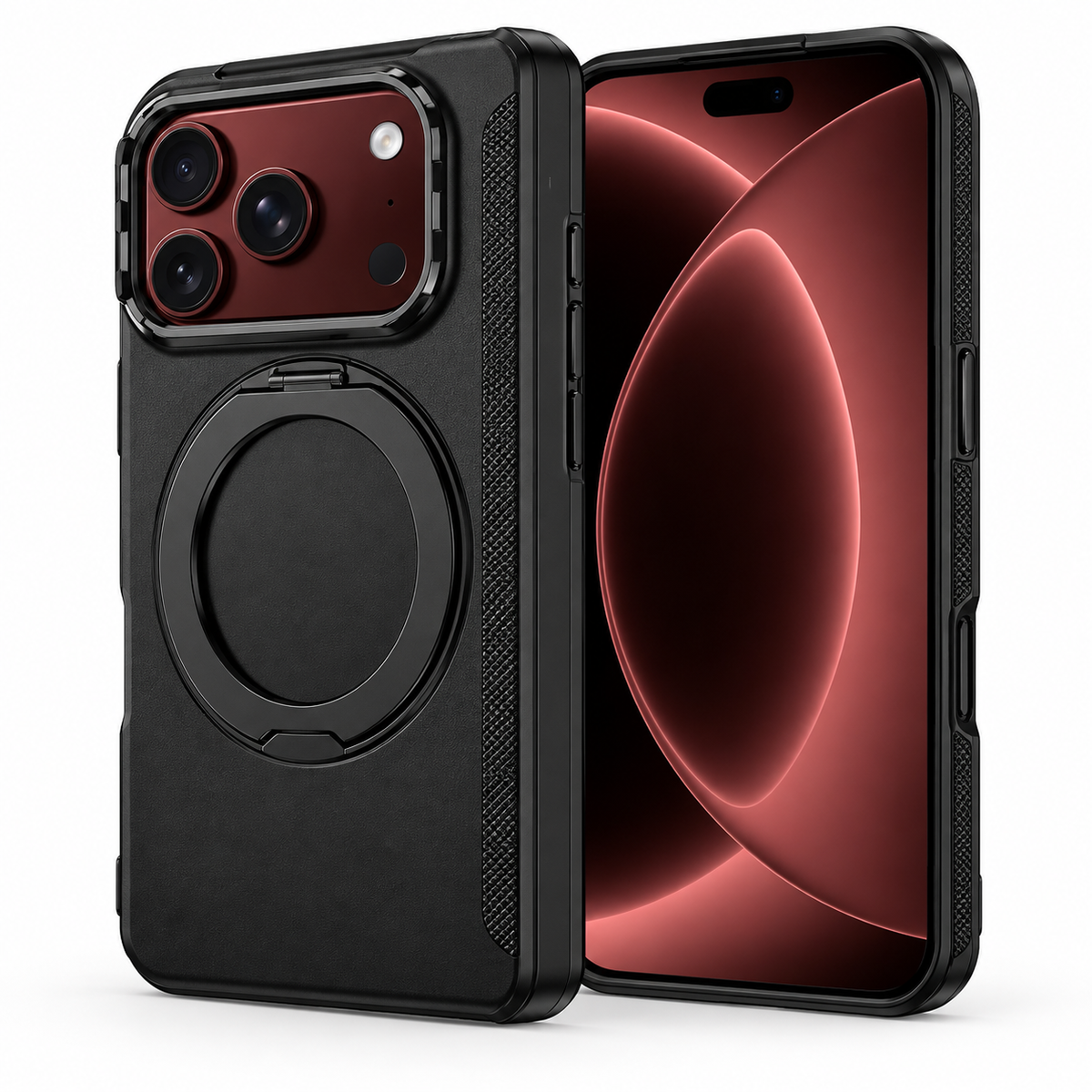 Premium iPhone Case MagSafe 360 Rotating Ring Silicone Magnetic Anti Scratch Non Slip Foldable All Inclusive Protective Bumper Cover Case Design