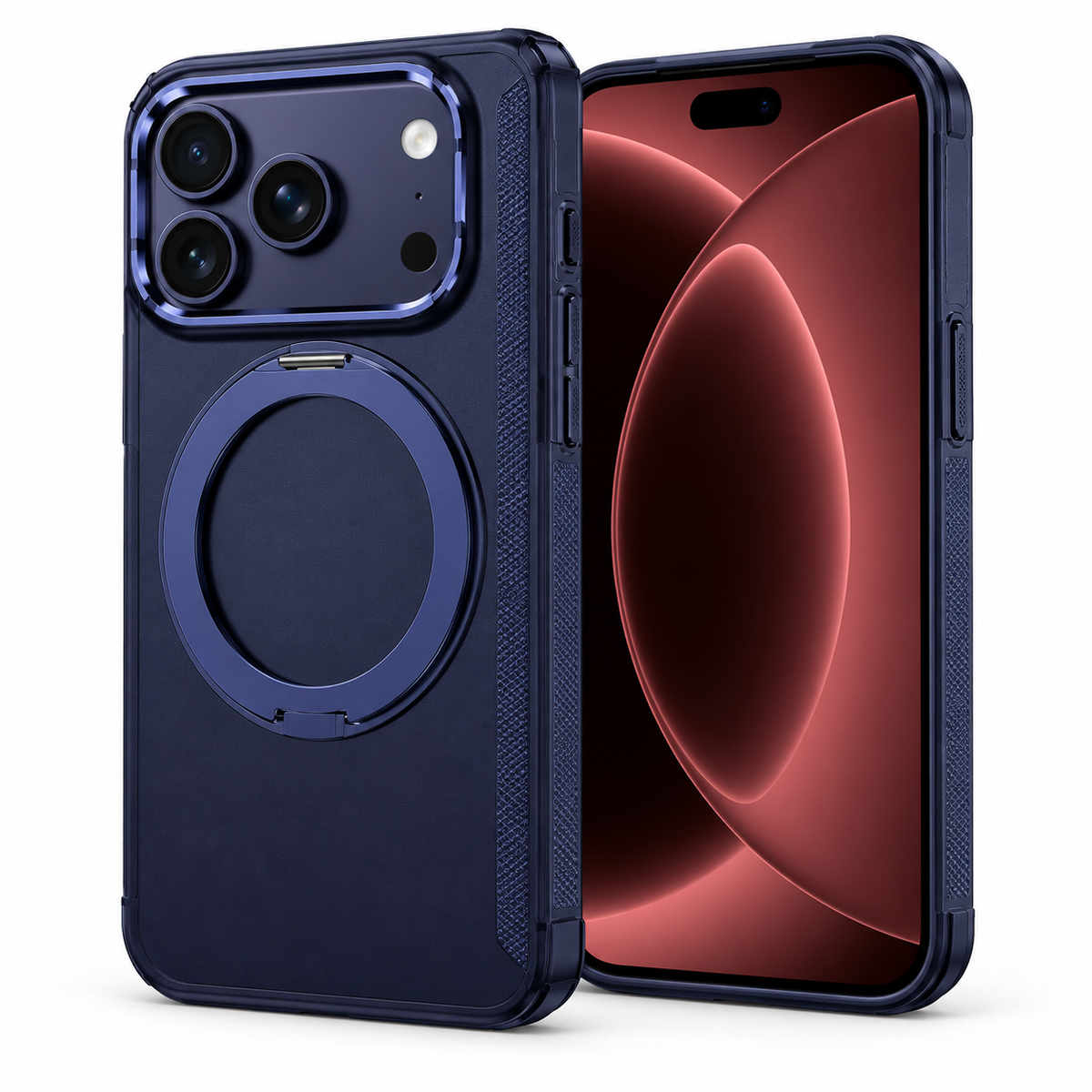 Premium iPhone Case MagSafe 360 Rotating Ring Silicone Magnetic Anti Scratch Non Slip Foldable All Inclusive Protective Bumper Cover Case Design
