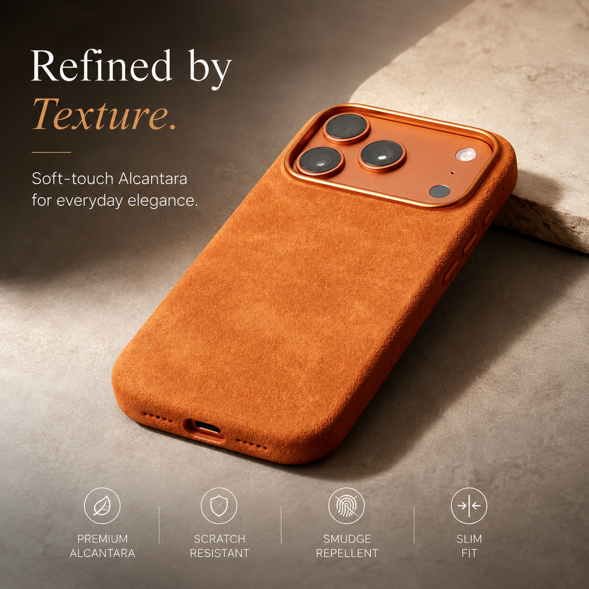 Premium iPhone Case MagSafe Alcantara Suede Leather Magnetic Protective Cover Anti Scratch Anti Fingerprint Matte Non Slip Slim Business Soft Touch Case