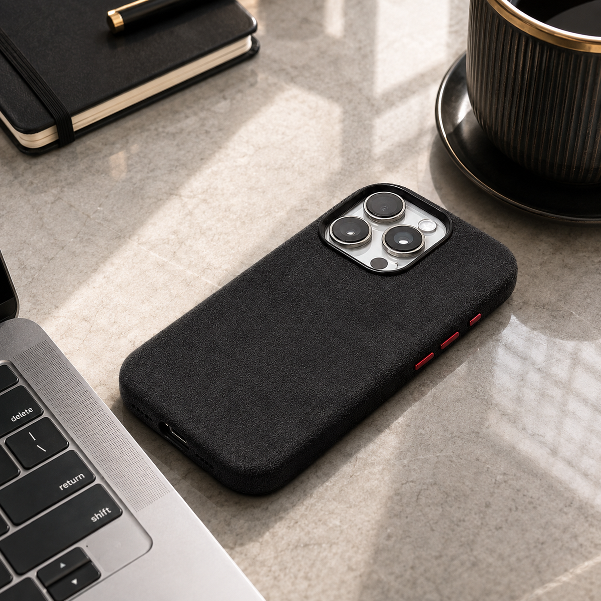 Premium iPhone Case MagSafe Alcantara Suede Leather Magnetic Protective Cover Anti Scratch Anti Fingerprint Matte Non Slip Slim Soft Touch Business Case