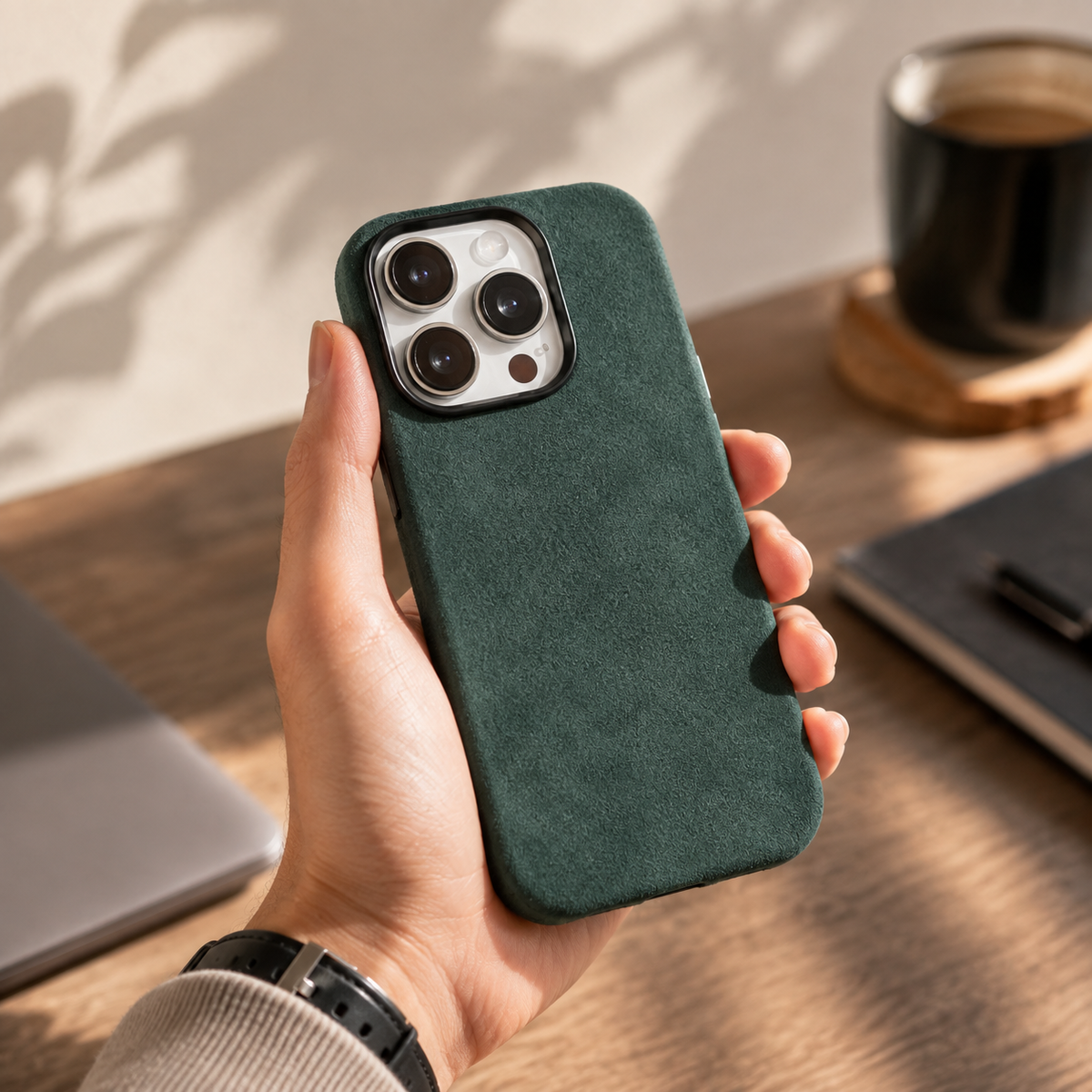 Premium iPhone Case MagSafe Alcantara Suede Leather Magnetic Protective Cover Anti Scratch Anti Fingerprint Matte Non Slip Slim Soft Touch Business Case