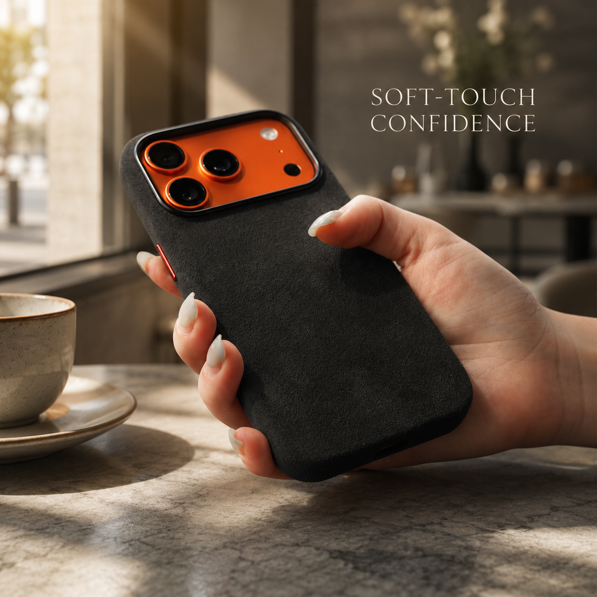 Premium iPhone Case MagSafe Alcantara Suede Leather Magnetic Protective Cover Anti Scratch Anti Fingerprint Matte Non Slip Slim Soft Touch Business Case