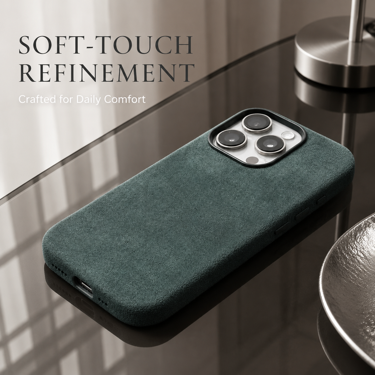 Premium iPhone Case MagSafe Alcantara Suede Leather Magnetic Protective Cover Anti Scratch Anti Fingerprint Matte Non Slip Slim Soft Touch Business Case