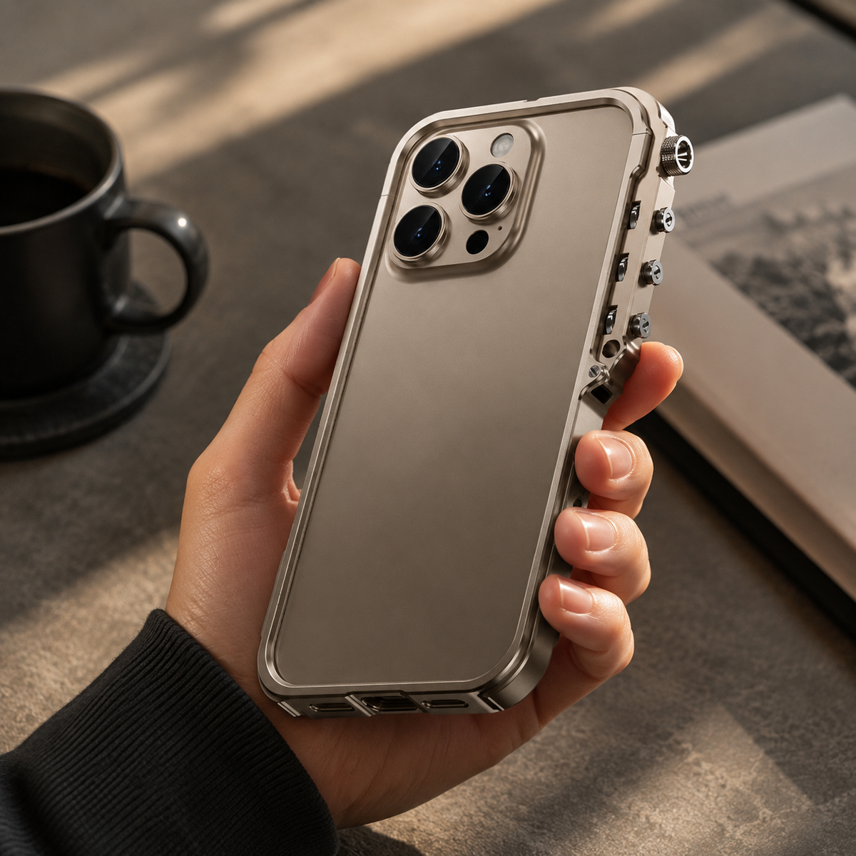 Premium iPhone Case MagSafe Aluminum Alloy Cyberpunk Bumper Shockproof Protective Frame Heat Dissipation Anti Scratch Non Slip Silicone Lining Lightweight