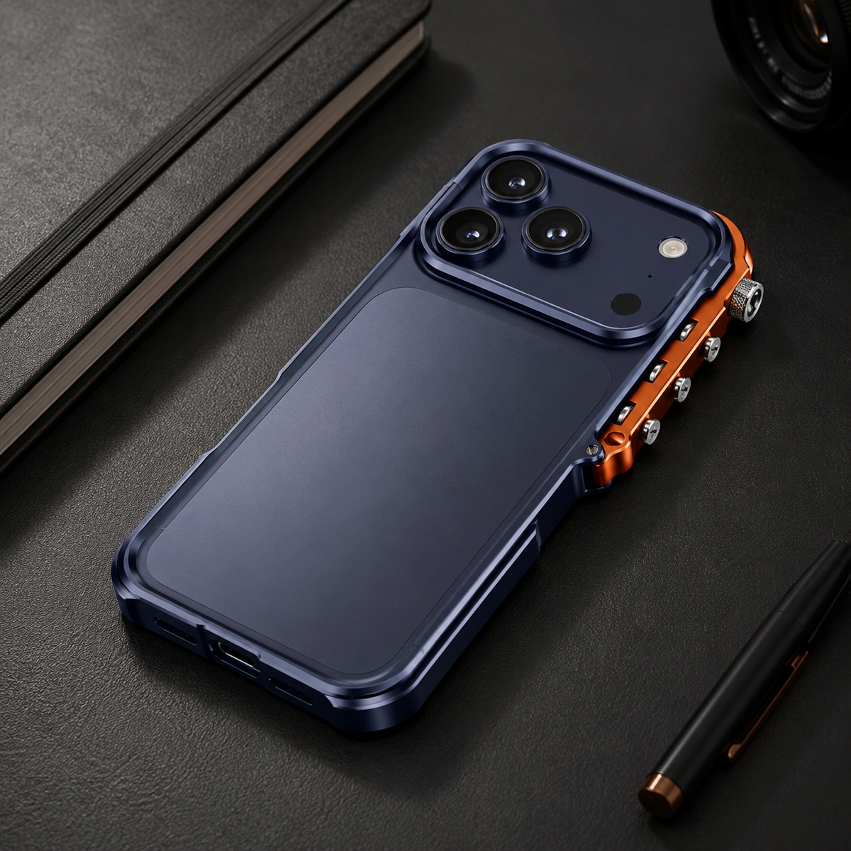 Premium iPhone Case MagSafe Aluminum Alloy Cyberpunk Bumper Shockproof Protective Frame Heat Dissipation Anti Scratch Non Slip Silicone Lining Lightweight