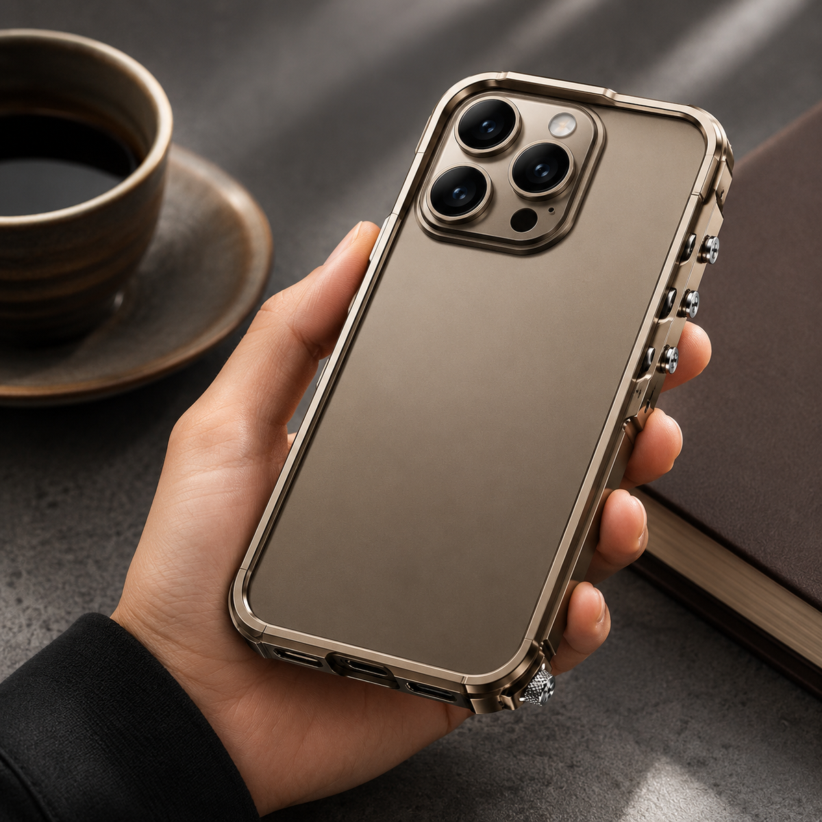 Premium iPhone Case MagSafe Aluminum Alloy Cyberpunk Bumper Shockproof Protective Frame Heat Dissipation Anti Scratch Non Slip Silicone Lining Lightweight