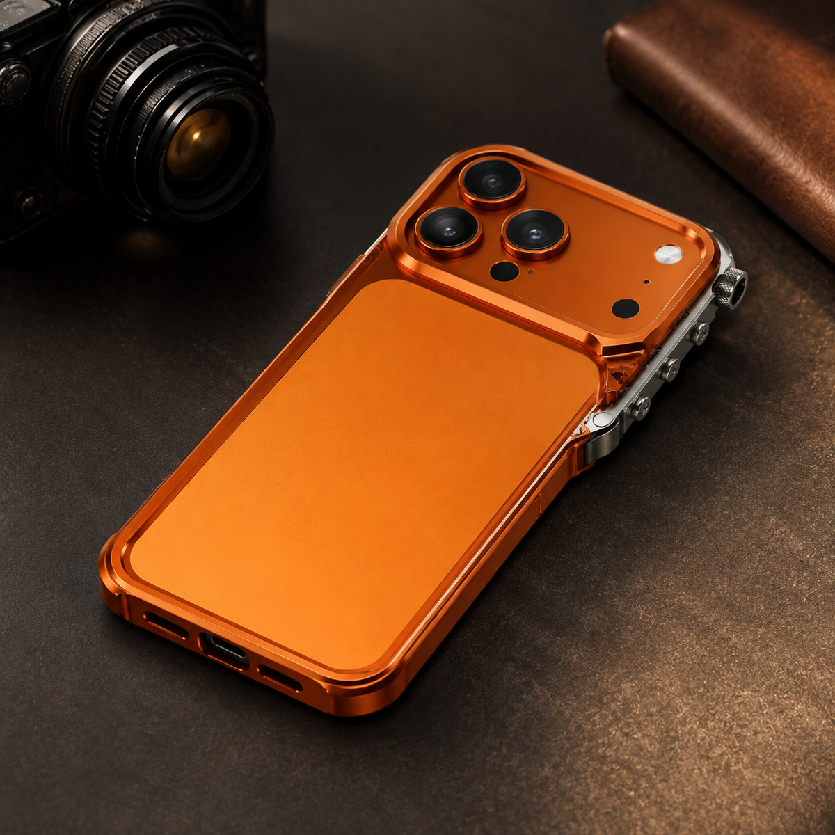 Premium iPhone Case MagSafe Aluminum Alloy Cyberpunk Bumper Shockproof Protective Frame Heat Dissipation Anti Scratch Non Slip Silicone Lining Lightweight